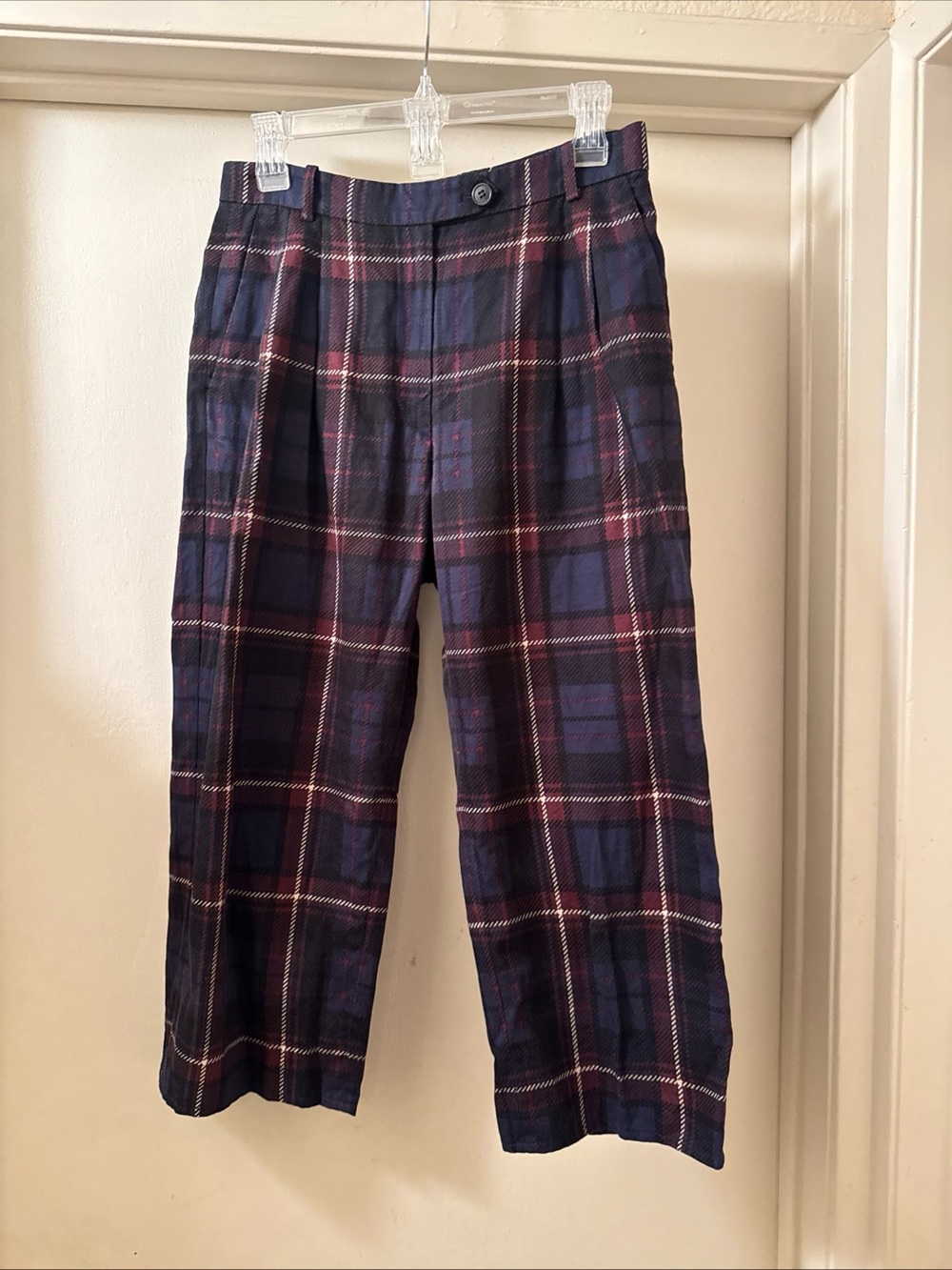 dries van noten women plaid cropped pants sz 36 usa m - Picture 4 of 5